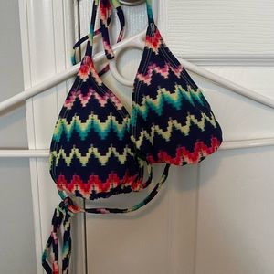 Multicolored triangle bikini top!